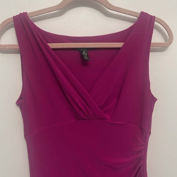 Lauren Ralph Lauren Sleeveless Sheath Dress Slimming Stretch Pink Size 8 Petite - Picture 3 of 11